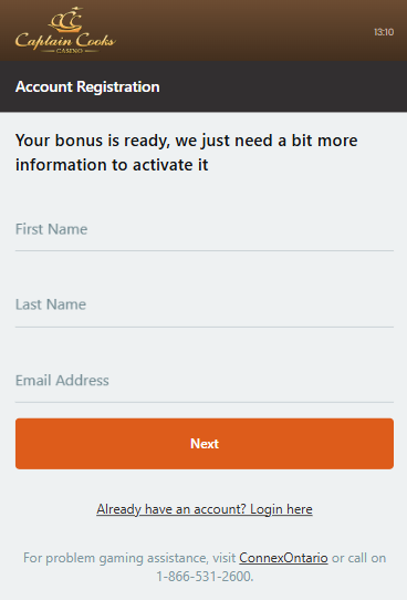 Captain Cooks Casino Mobile Registration